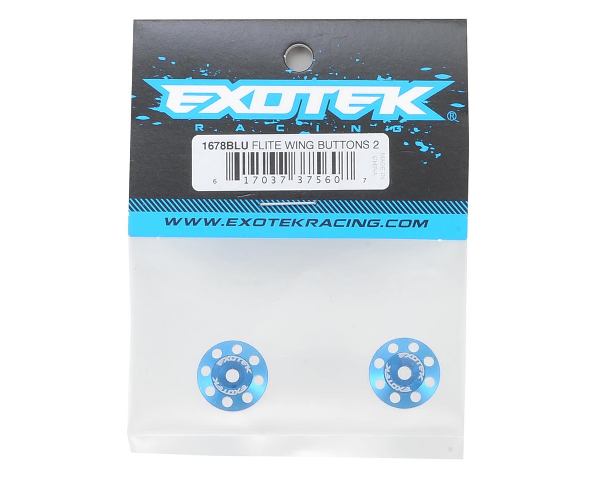 Exotek Flite V2 16mm Aluminum Wing Buttons (2) (Blue)