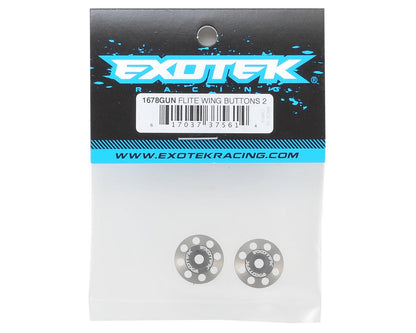 Exotek Flite V2 16mm Aluminum Wing Buttons (2) (Gun Metal)