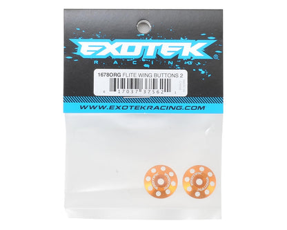 Exotek Flite V2 16mm Aluminum Wing Buttons (2) (Orange)