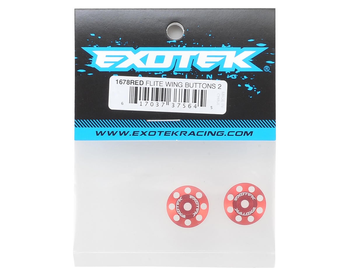 Exotek Flite V2 16mm Aluminum Wing Buttons (2) (Red)