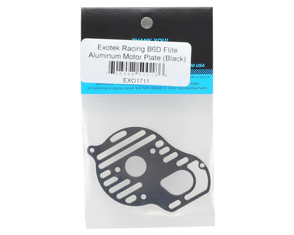 Exotek B6D Flite Aluminum Motor Plate (Black)