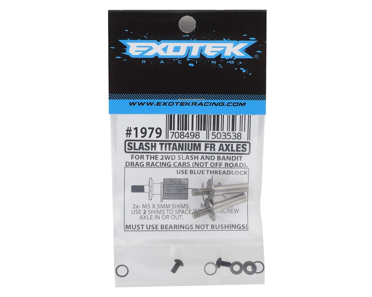 Exotek Traxxas Slash/Bandit Titanium Drag Racing Front Axles (2)