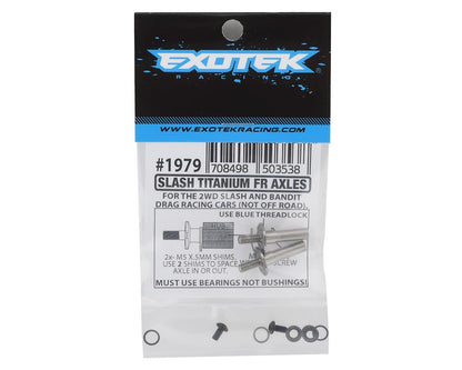 Exotek Traxxas Slash/Bandit Titanium Drag Racing Front Axles (2)