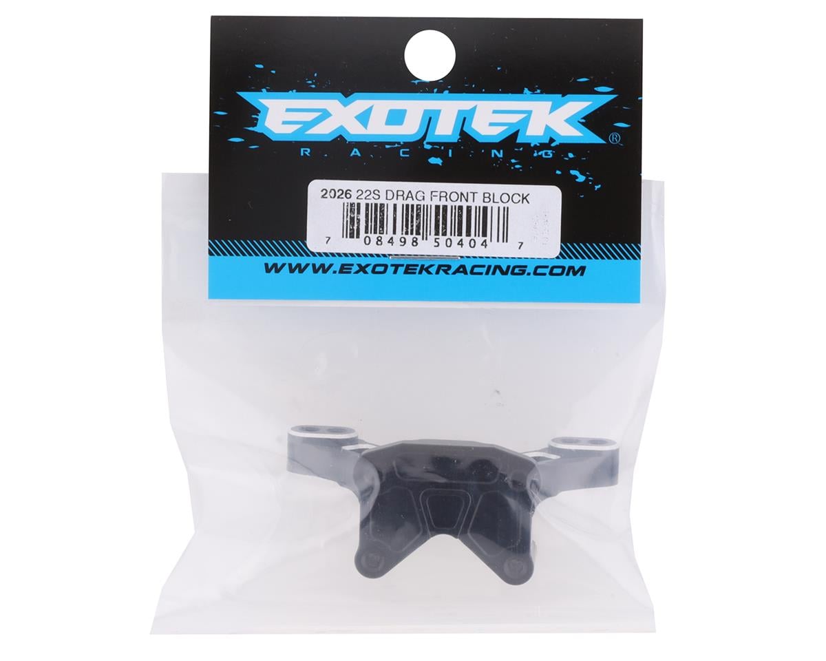 Exotek TLR 22S Drag Aluminum HD Front Camber Block (Silver/Black)