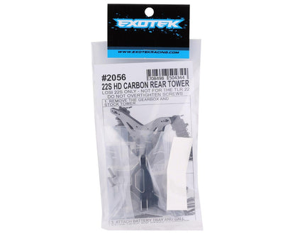 Exotek TLR 22S Drag 4mm Carbon Rear Tower Set (Black)