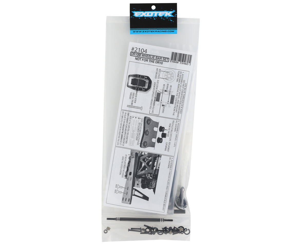 Exotek DR10M Pro Single Wheel Carbon Wheelie Bar Set
