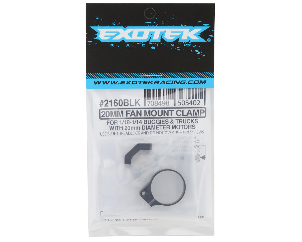 Exotek 20mm Motor Aluminum Mini Fan Mount (Black)