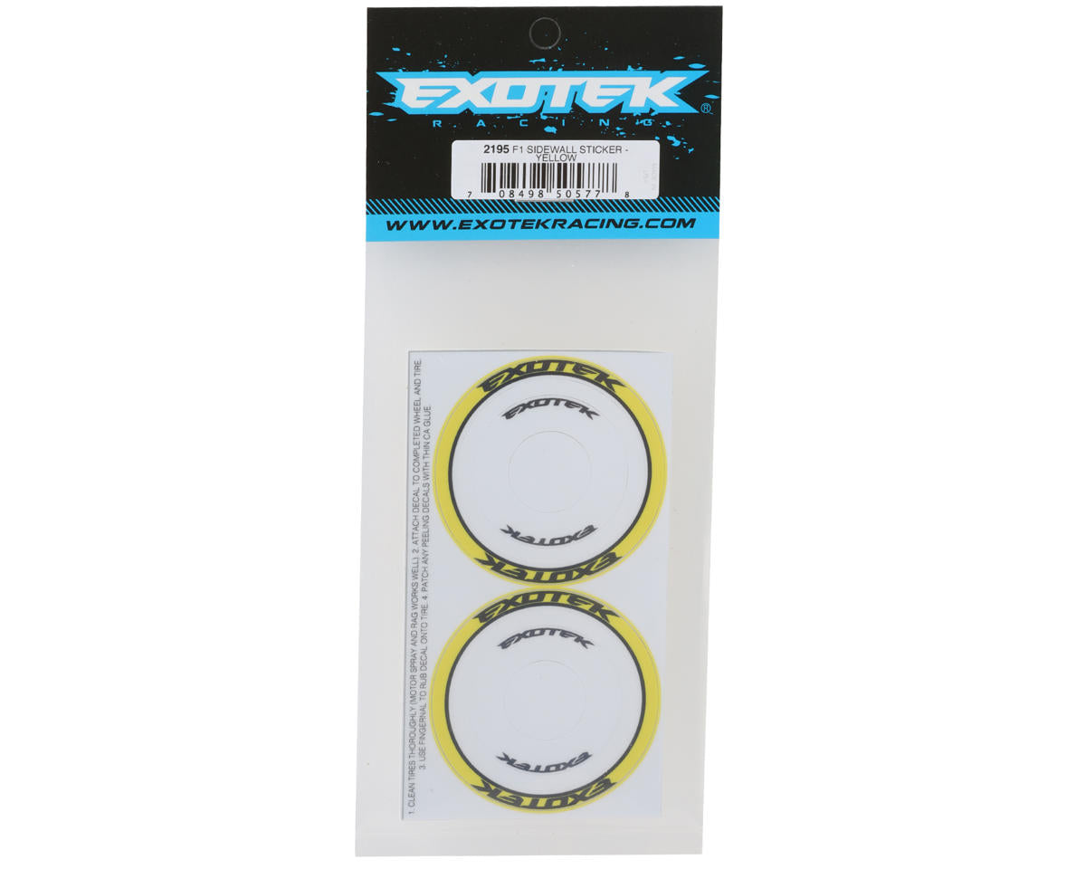 Exotek F1 Tire Sidewall Sticker (4) (Yellow)