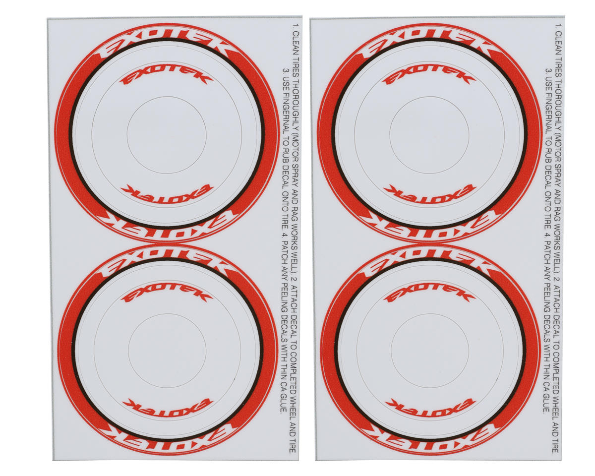 Exotek F1 Tire Sidewall Sticker (4) (Red)