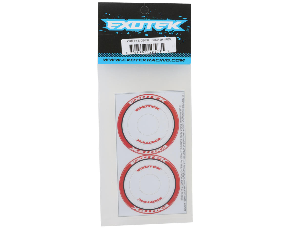 Exotek F1 Tire Sidewall Sticker (4) (Red)