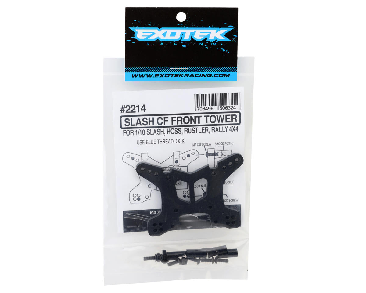 Exotek Traxxas Slash 4X4 Front Carbon Fiber Shock Tower