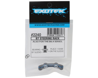 Exotek Associated B7 Aluminum HD Steering Rack (Black/Blue)