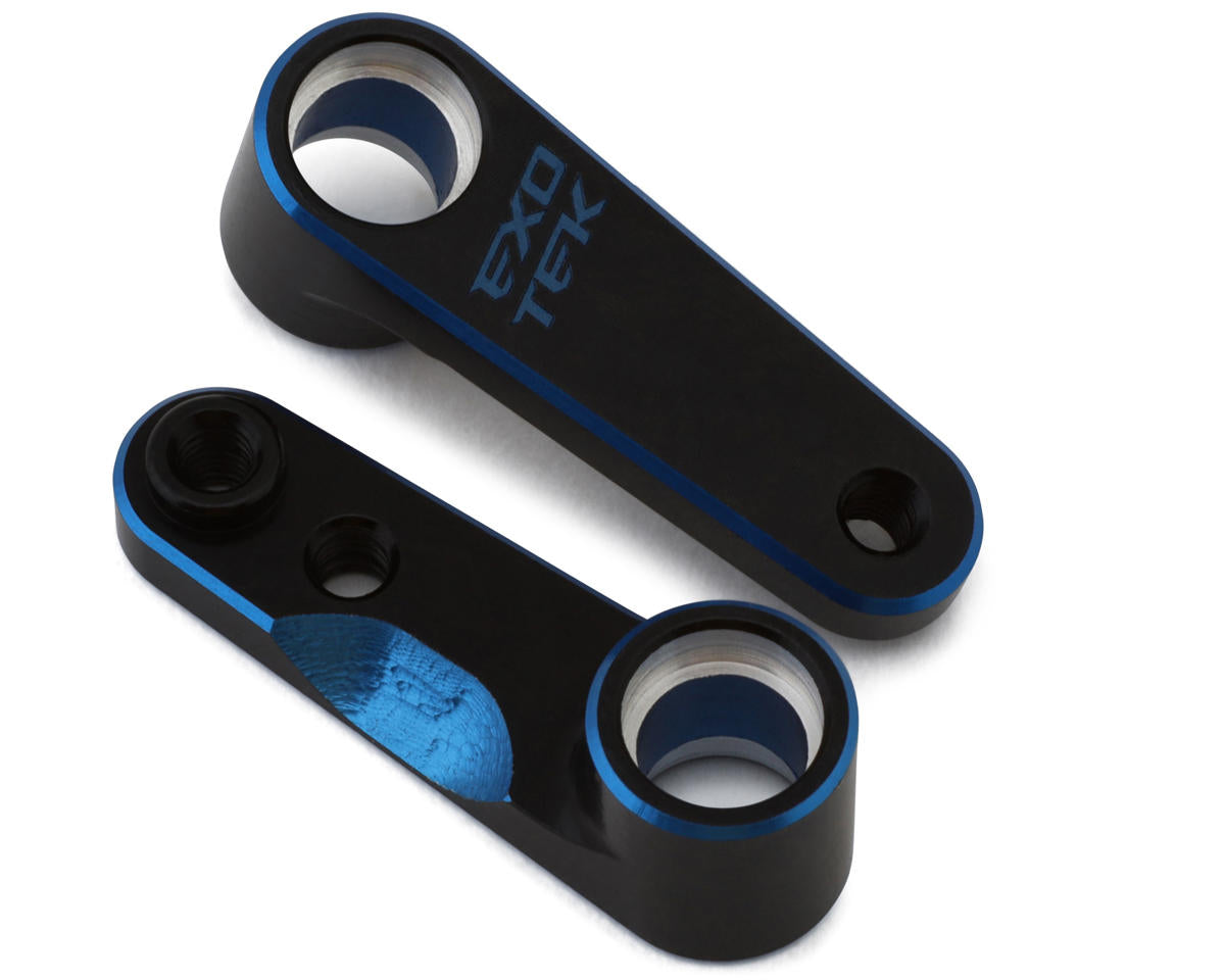 Exotek Associated B7 Aluminum HD Steering Cranks (Black/Blue)