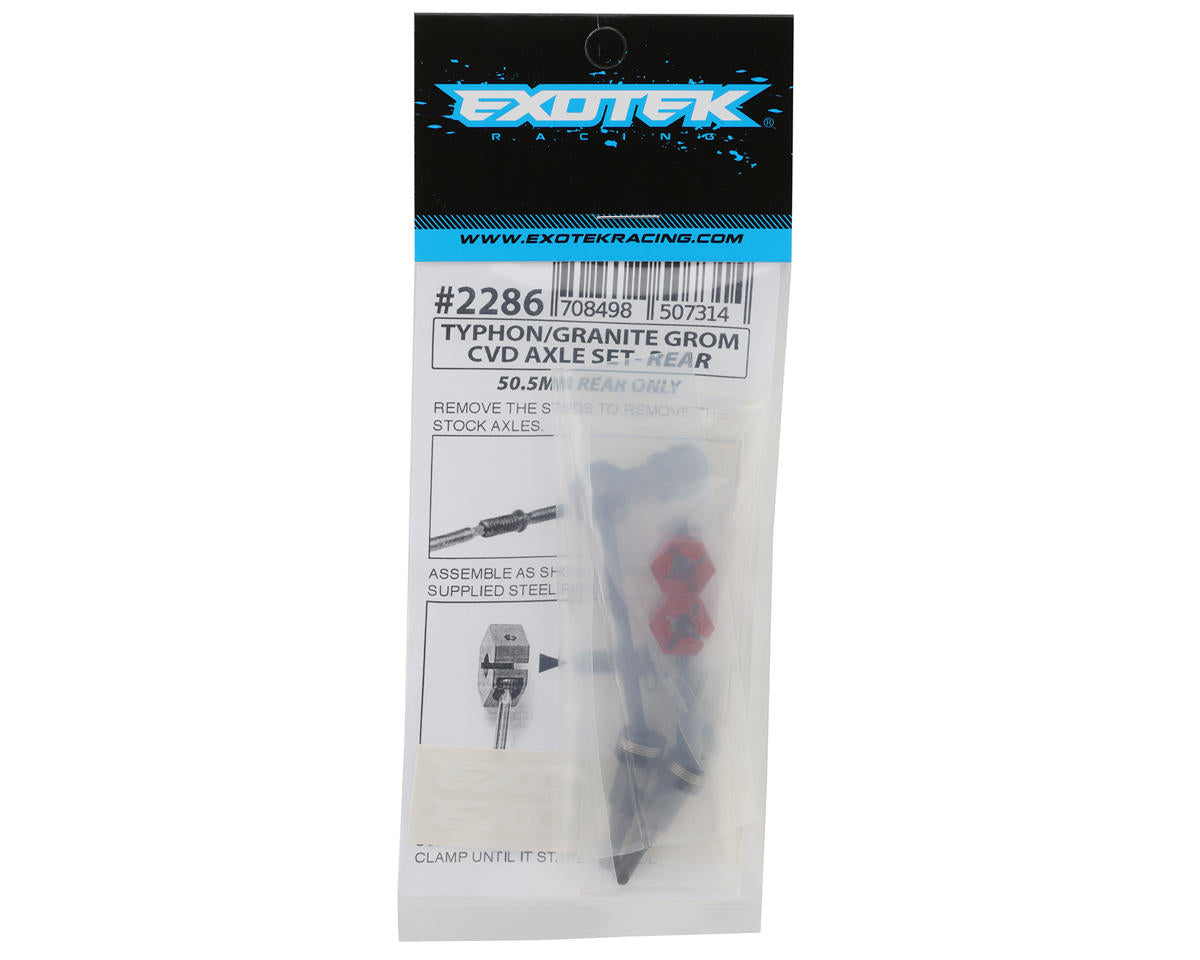 Exotek Arrma Grom Rear Steel CVD Driveshafts w/Aluminum Hex Adapters