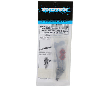 Exotek Arrma Grom Rear Steel CVD Driveshafts w/Aluminum Hex Adapters