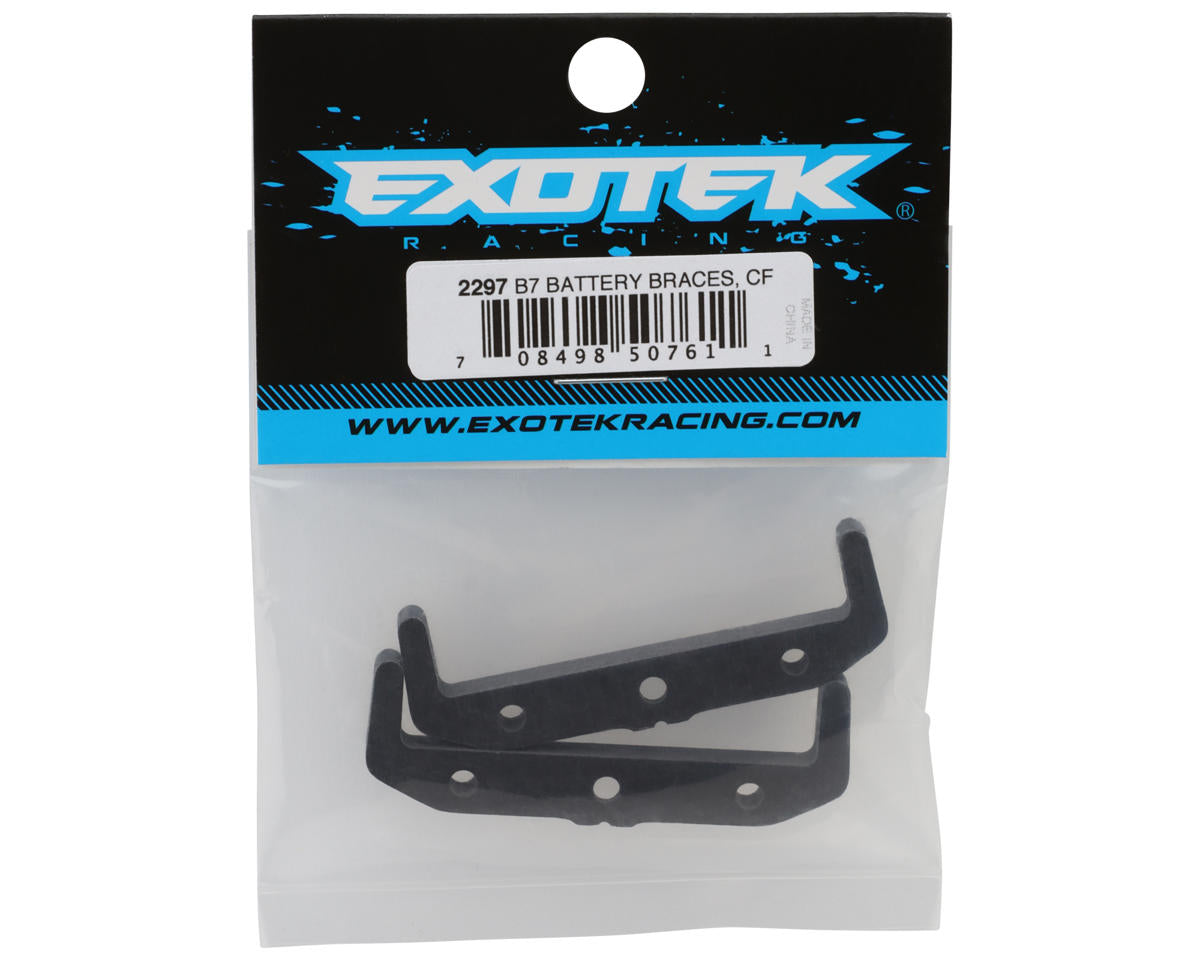 Exotek Team Associated RC10B7/B7D Carbon Fiber Battery Braces (2)