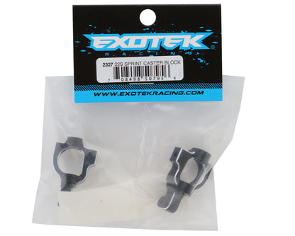 Exotek Losi® 22S Sprint Aluminum HD Caster Block Set (Black) (2)