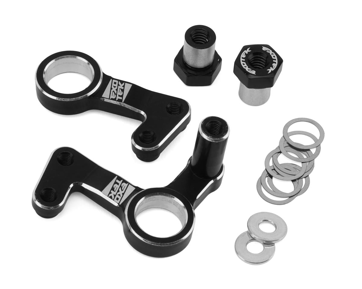 Exotek Team Associated RC10 Aluminum HD Steering Bellcrank Set (Black)