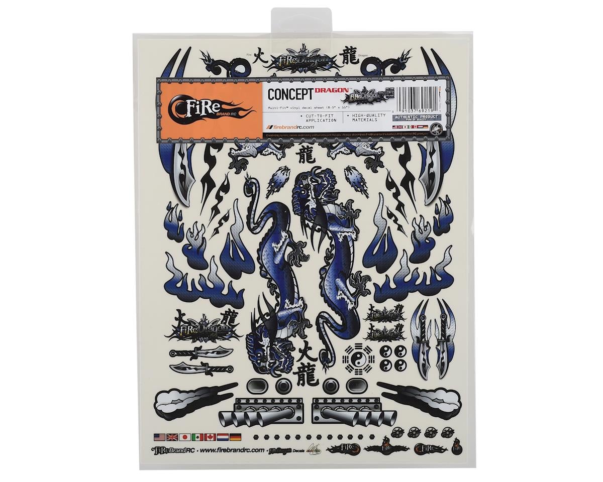 Firebrand RC Concept Dragon Decal (Blue) (8.5x11")