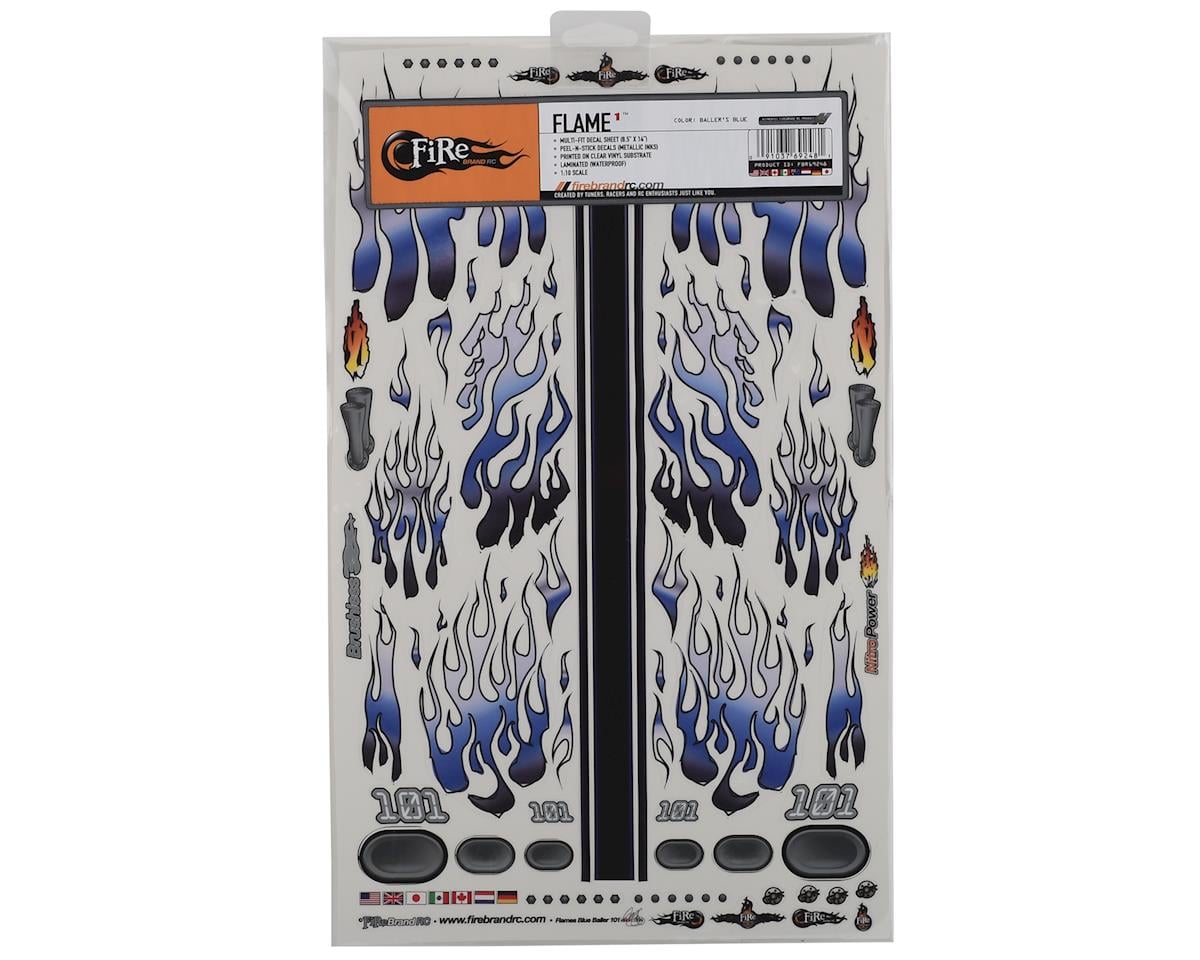 Firebrand RC Flames Ballers Decal Sheet (Blue) (8.5x14")