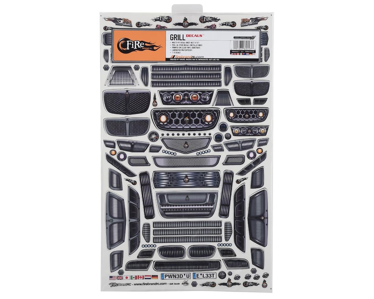 Firebrand RC Grilles Multi-Fit Decal Sheet (8.5x14")