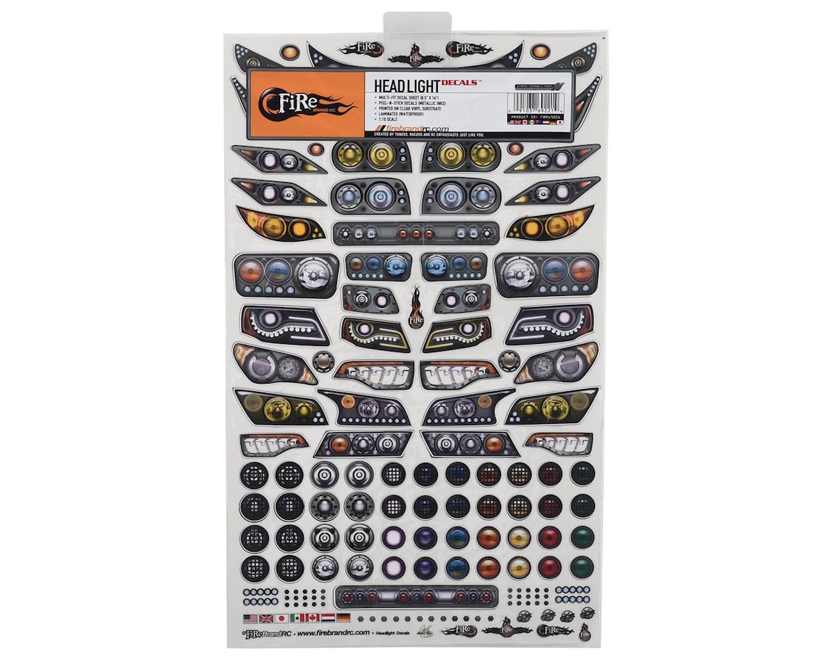 Firebrand RC Headlights Multi-Fit Decal Sheet (8.5x14")