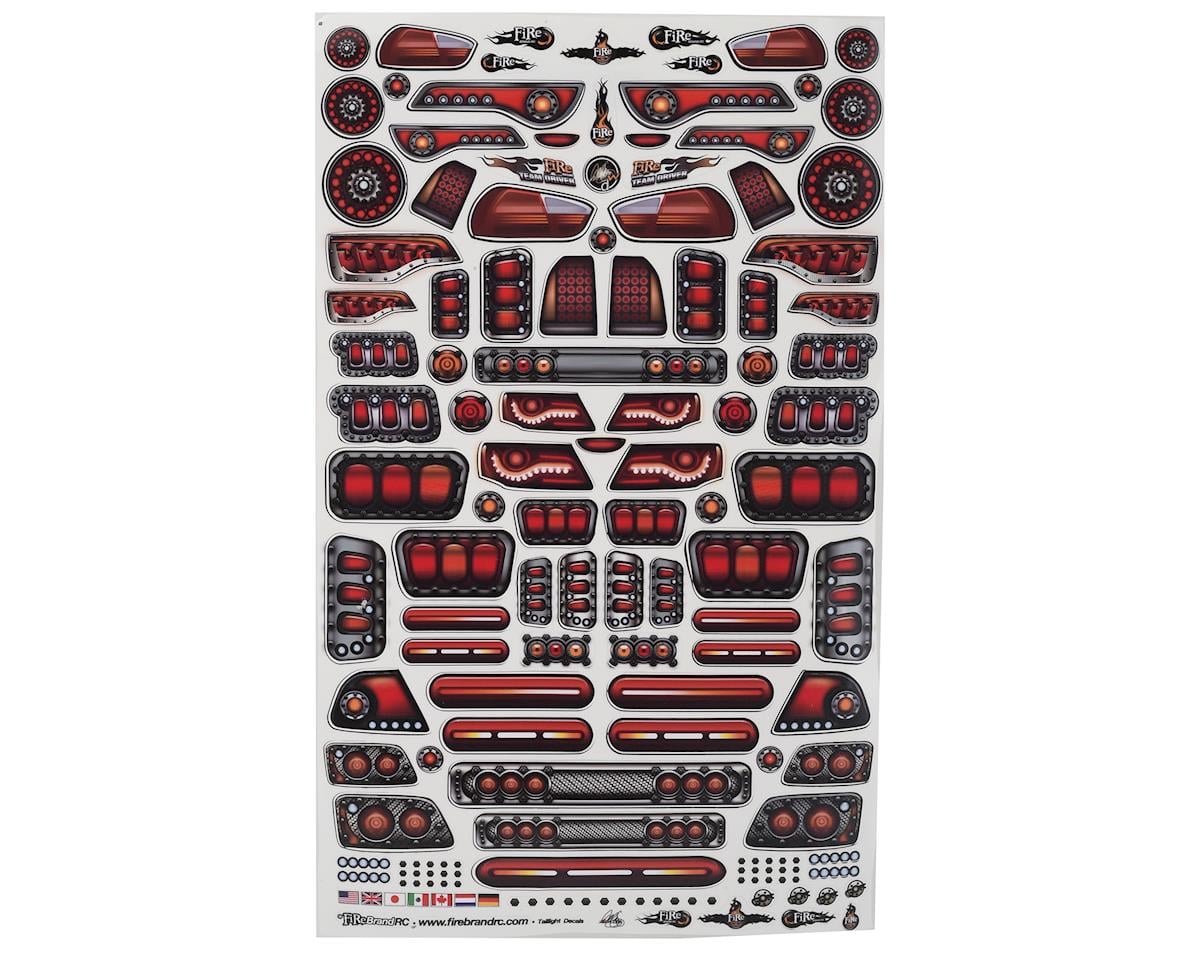 Firebrand RC Tail Lights Multi-Fit Decal Sheet (8.5x14")