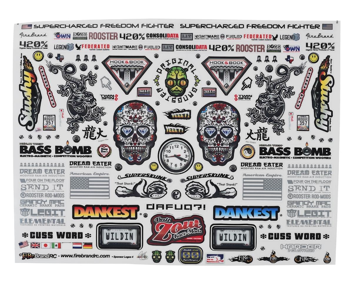 Firebrand RC Sponsor Logos 4 Decal Set (8.5x11")
