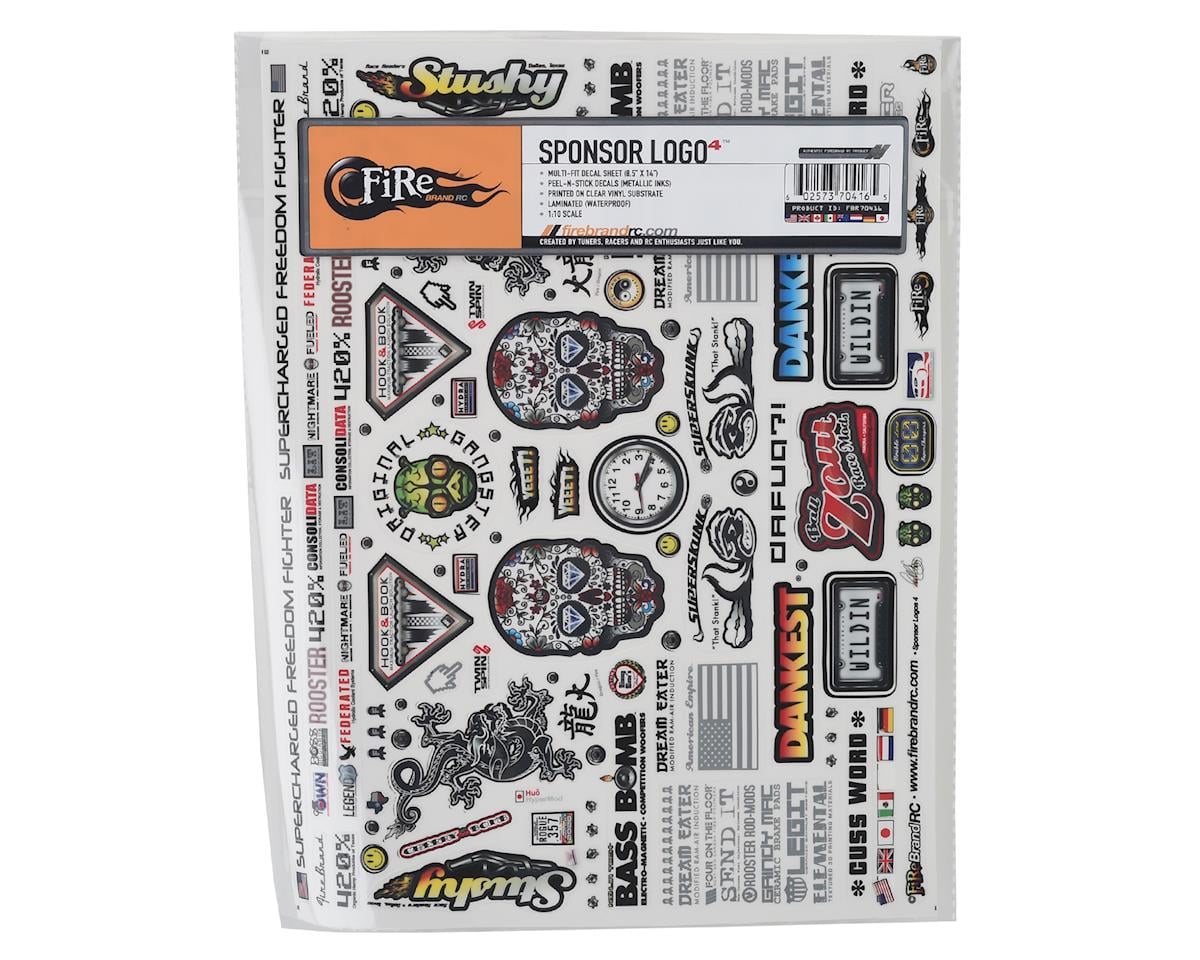 Firebrand RC Sponsor Logos 4 Decal Set (8.5x11")