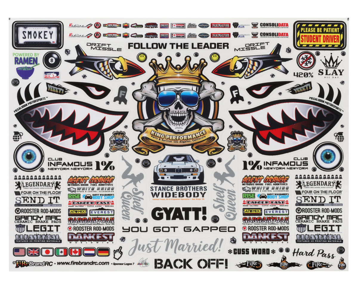 Firebrand RC Sponsor Logos 7 Decal Sheet (8.5x11")