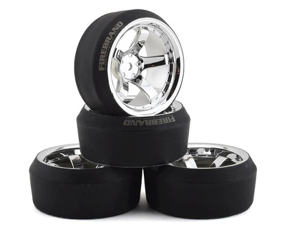 Firebrand RC Highfive XDR9 5° Pre-Mounted Slick Drift Tires (4) (Chrome)