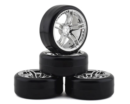 Firebrand RC Icestar D Pre-Mounted Slick Drift Tires (4) (Chrome)