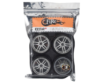Firebrand RC Icestar D Pre-Mounted Slick Drift Tires (4) (Chrome)