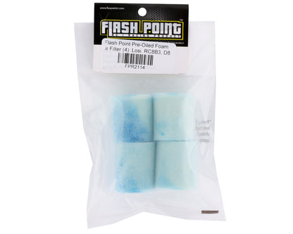 Flash Point Pre-Oiled Foam Air Filter (4) (HB Racing/Losi/AE)