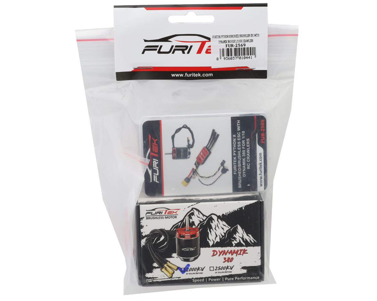 Furitek Python X 80A 1/10 Crawler Brushless ESC & Motor Combo (DYNAMIK 380)