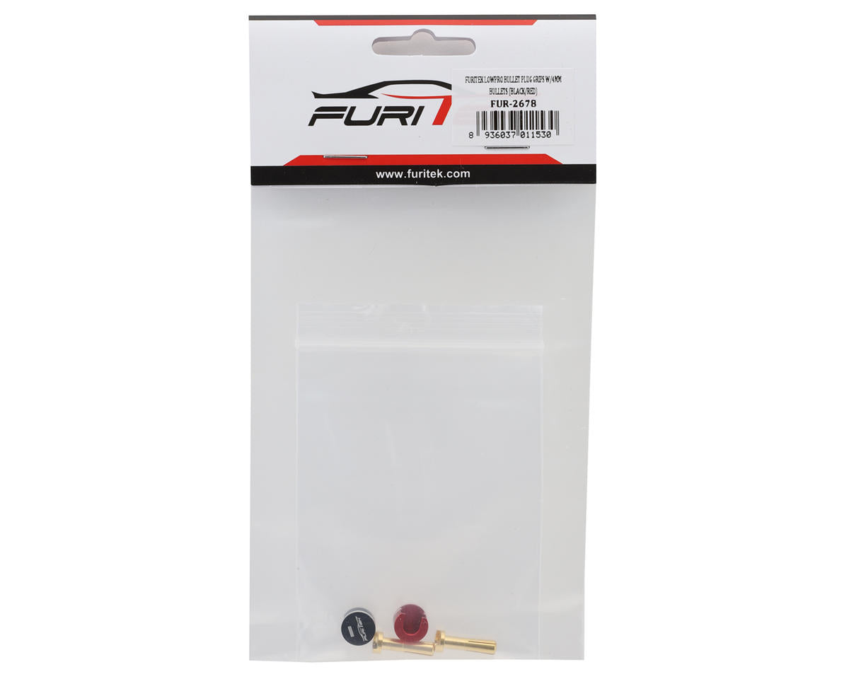 Furitek LowPro Bullet Plug Grips w/4mm Bullets (Black/Red)
