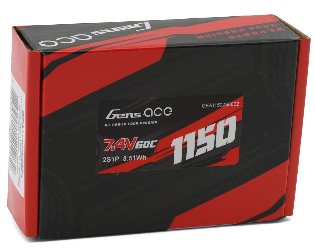 Gens Ace 2S 60C Hardcase LiPo Battery Pack (7.4V/1150mAh)