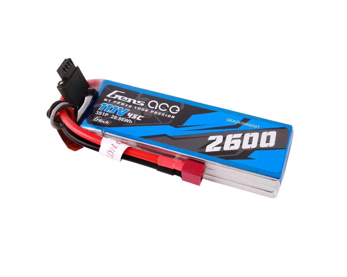 Gens Ace G-Tech Smart 3S LiPo Battery 45C (11.1V/2600mAh) w/Deans Connector