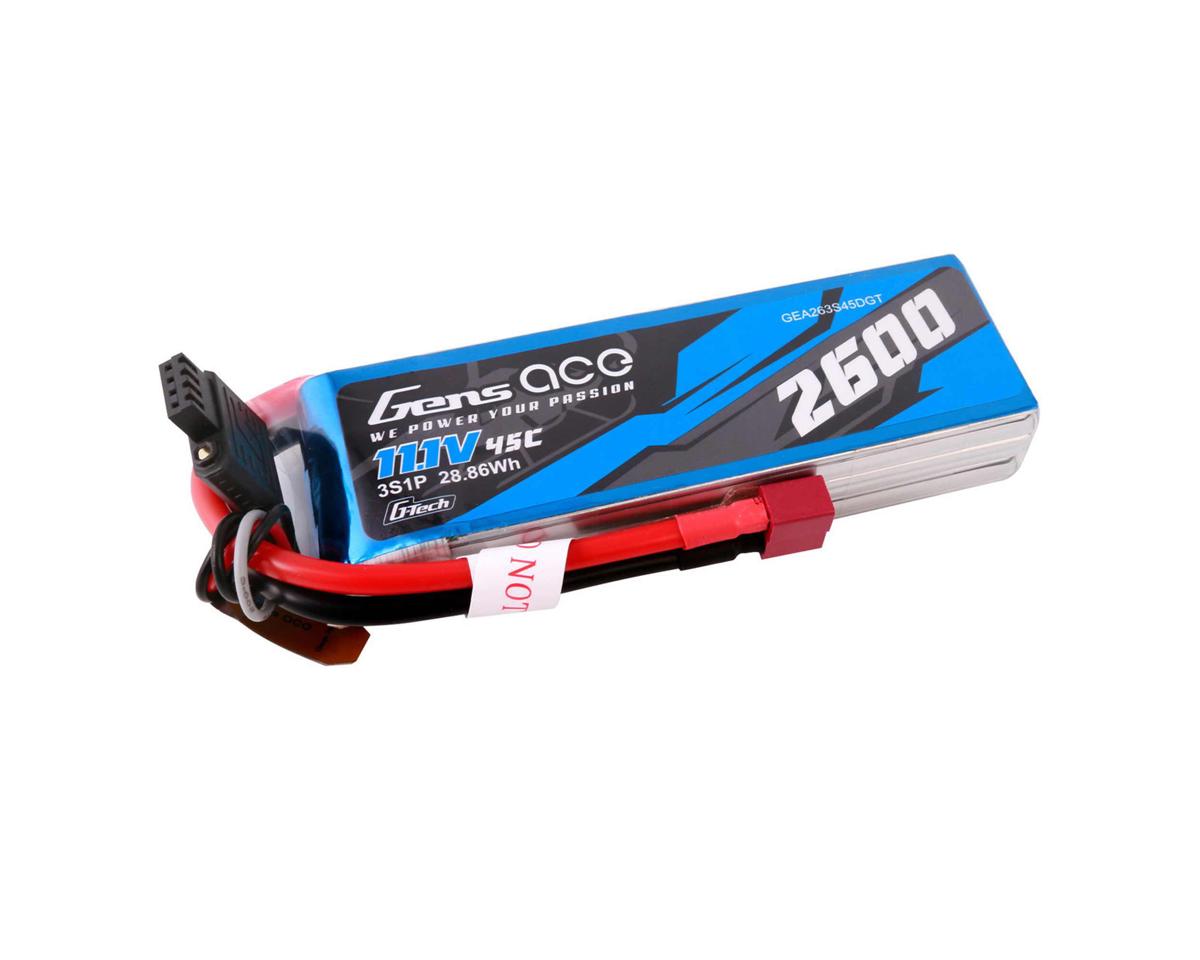 Gens Ace G-Tech Smart 3S LiPo Battery 45C (11.1V/2600mAh) w/Deans Connector