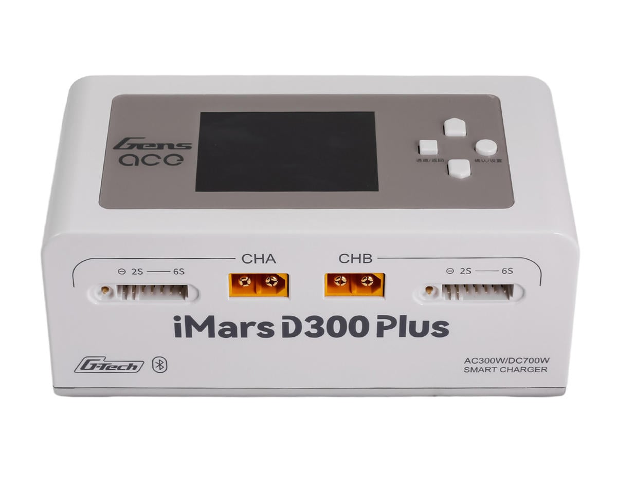 Gens Ace iMars D300 Plus G-Tech Smart Dual AC/DC Charger (White) (6S/16A)