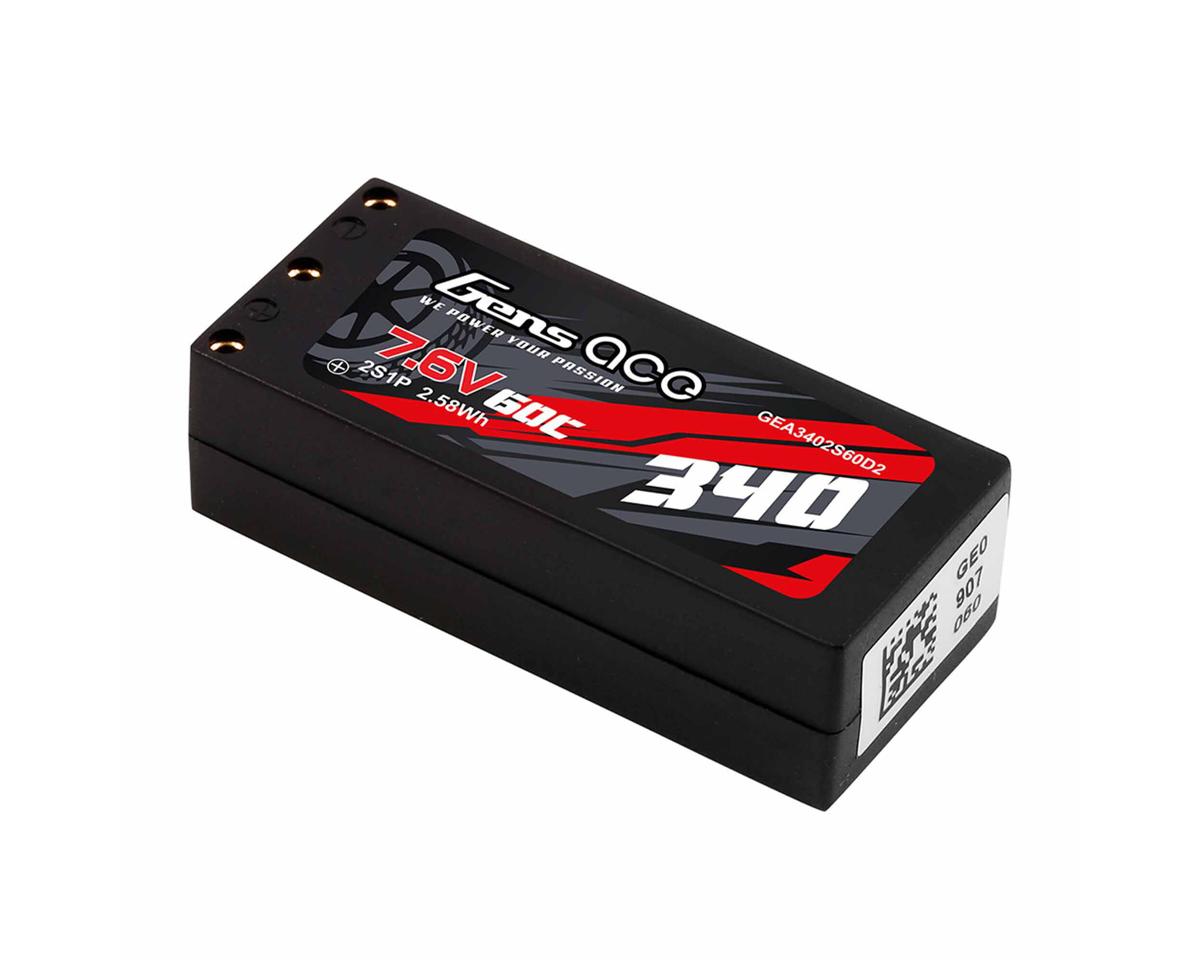 Gens Ace 2S 60C Hardcase Shorty LiHV Battery (7.6V/340mAh)