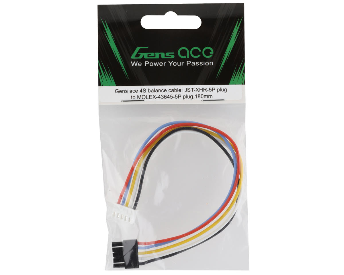 Gens Ace 4S XH Balance Cable (JST-XHR-5P to Molex-43645-5P)