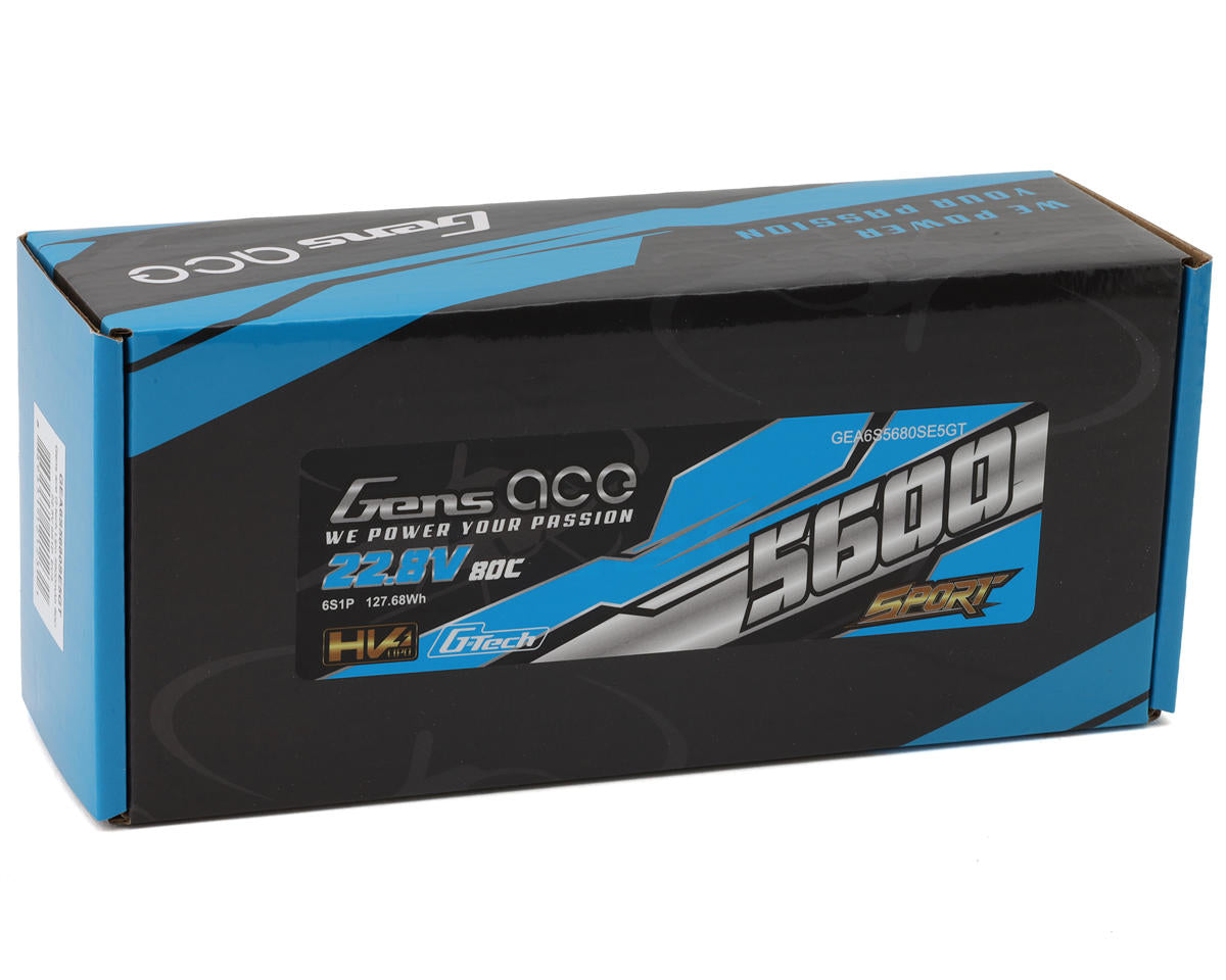 Gens Ace 6S 80C Sport G-Tech Stick LiHV Battery (22.8V/5600mAh) w/EC5 Connector