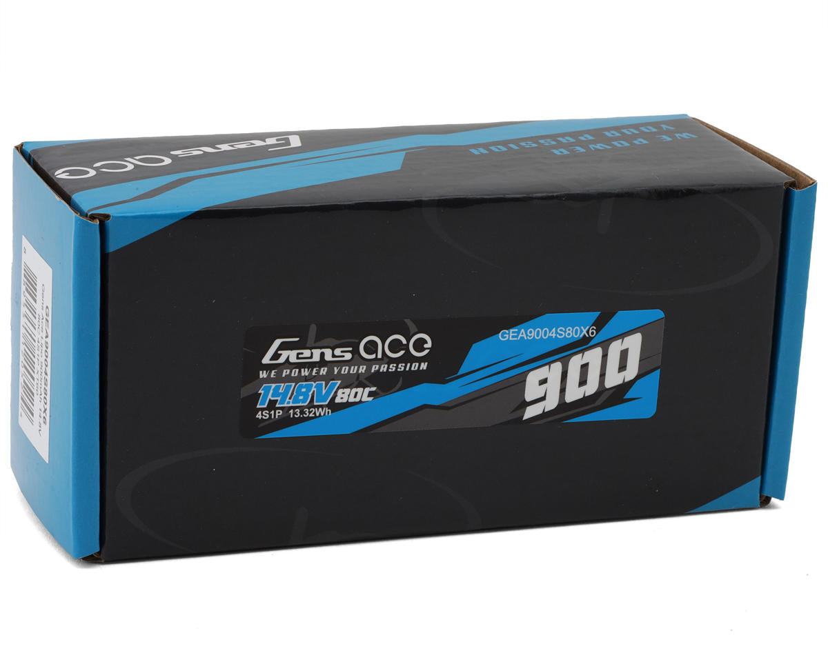 Gens Ace 4S 80C Stick LiPo Battery (14.8V/900mAh) w/XT60 Connector