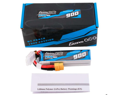 Gens Ace 4S 80C Stick LiPo Battery (14.8V/900mAh) w/XT60 Connector
