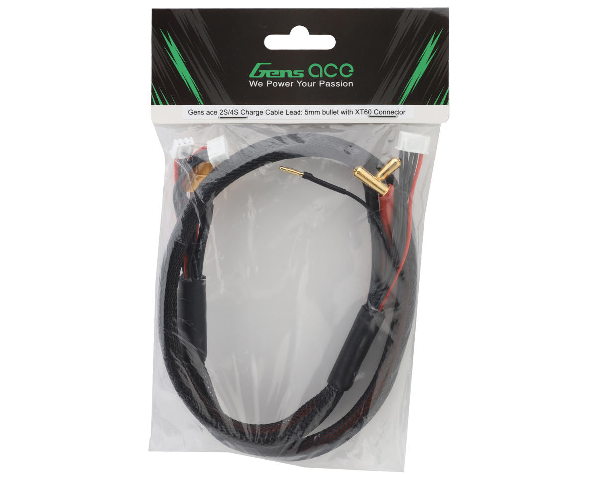 Gens Ace 2S/4S Charge Cable (5mm Battery/XT60 Charger)