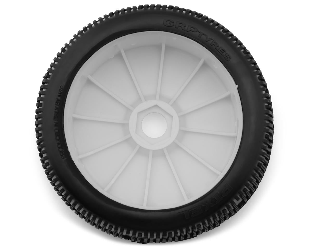 GRP Tires Pixel Pre-Mounted 1/8 Buggy Tires (White) (2) (S35 - Soft)