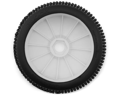 GRP Tires Block Pre-Mounted 1/8 Buggy Tires (White) (2) (N35 - Soft)