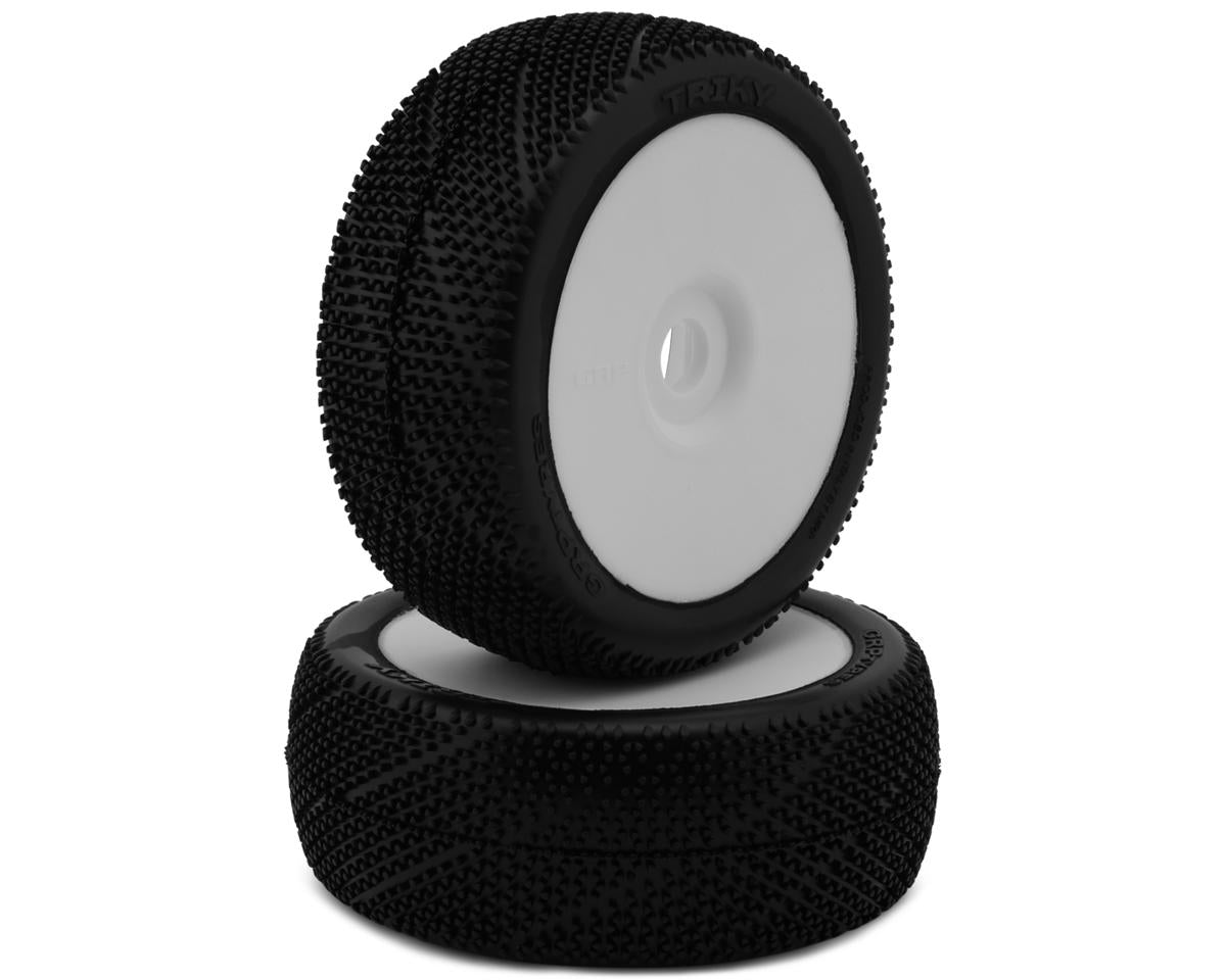 GRP Tires Triky Pre-Mounted 1/8 Buggy Tires (White) (2) (S35 - Soft)