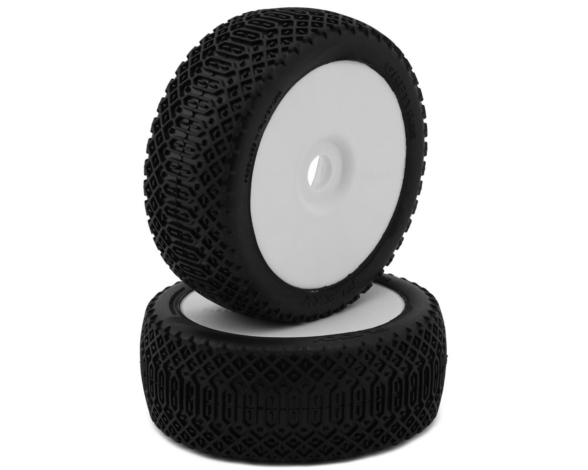 GRP Tires Flexy Pre-Mounted 1/8 Buggy Tires (White) (2) (N25 - Super Soft)